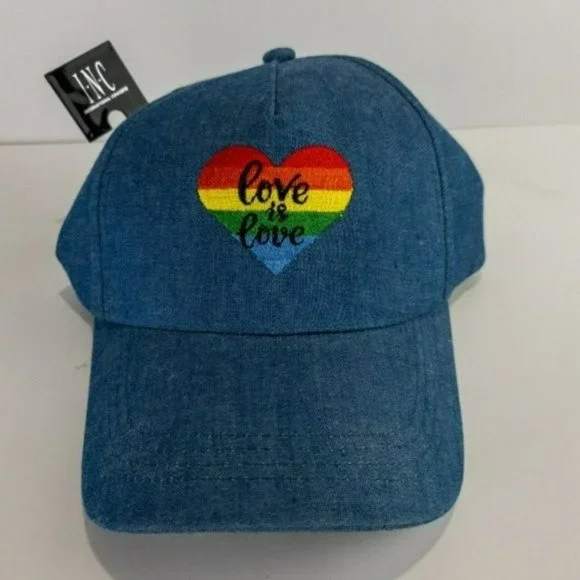 INC International Concepts Love is Love Baseball Cap -Denim - Picture 3 of 3